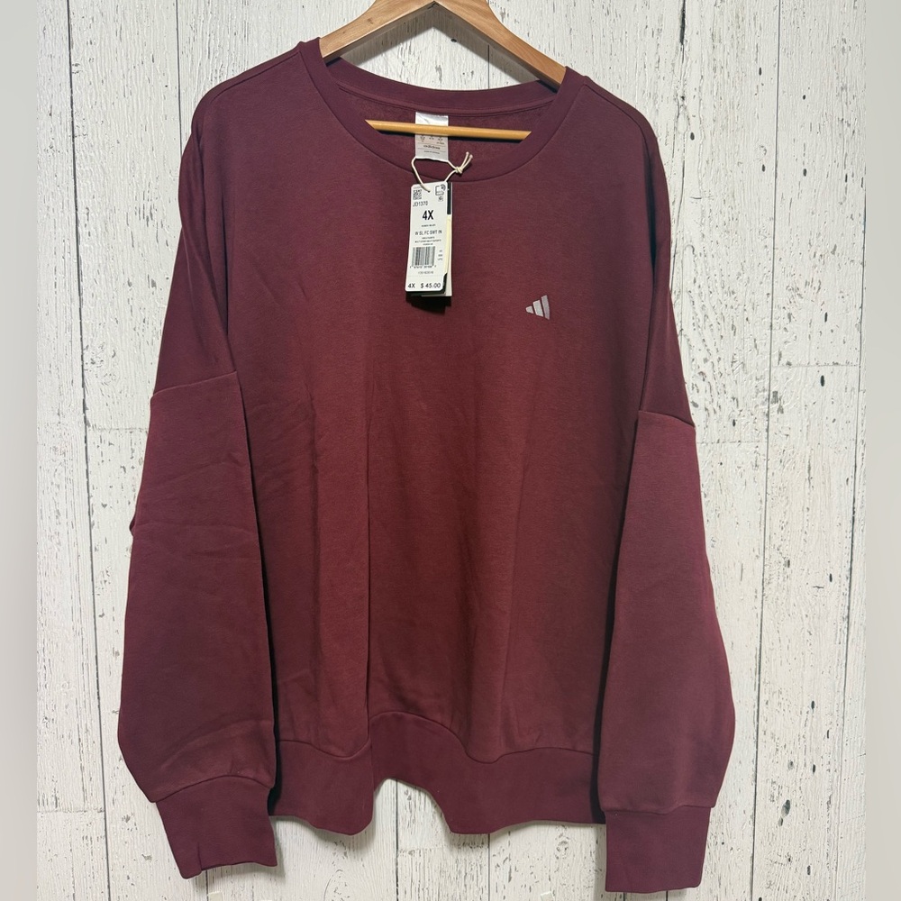 Adidas Men's Maroon Crewneck Sweater
